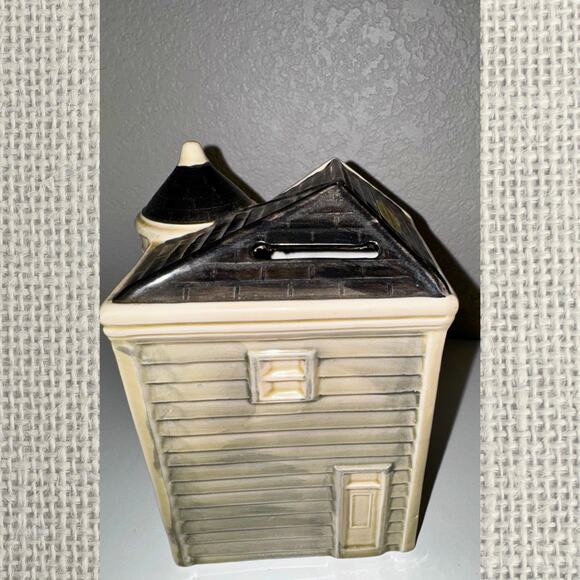 Vintage 1979 Otagiri Handpainted Victorian House Ceramic Bank Japan - Picture 6 of 9